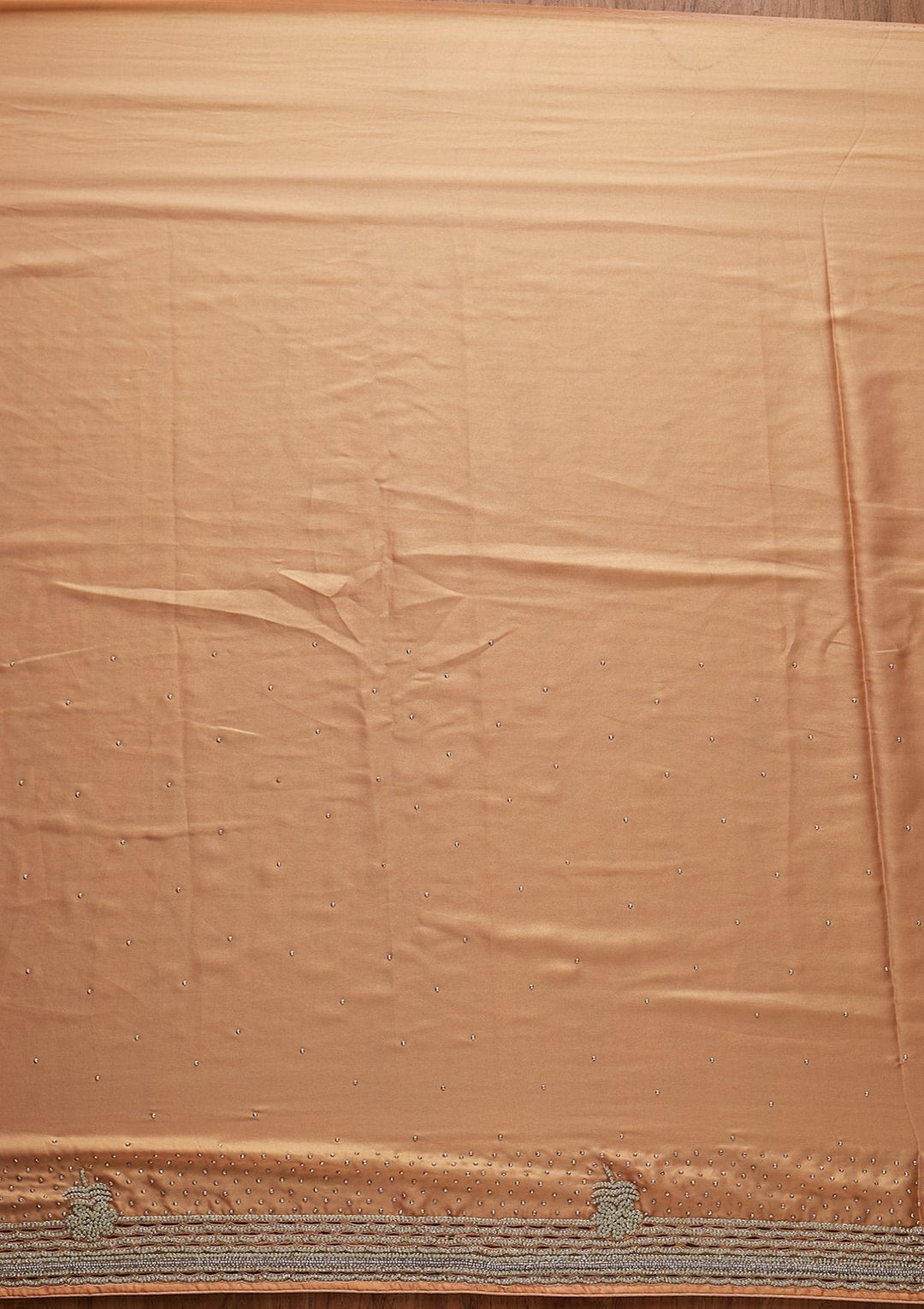 Peach Stonework Shimmer Designer Saree - koskii