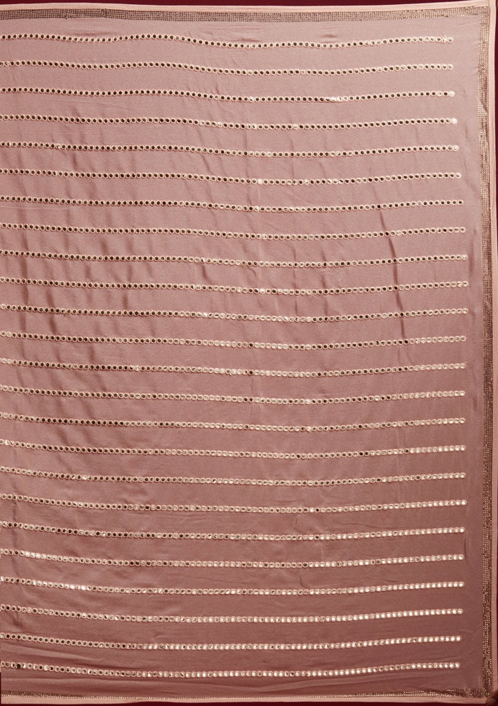 Peach Swarovski Georgette Designer Saree - koskii