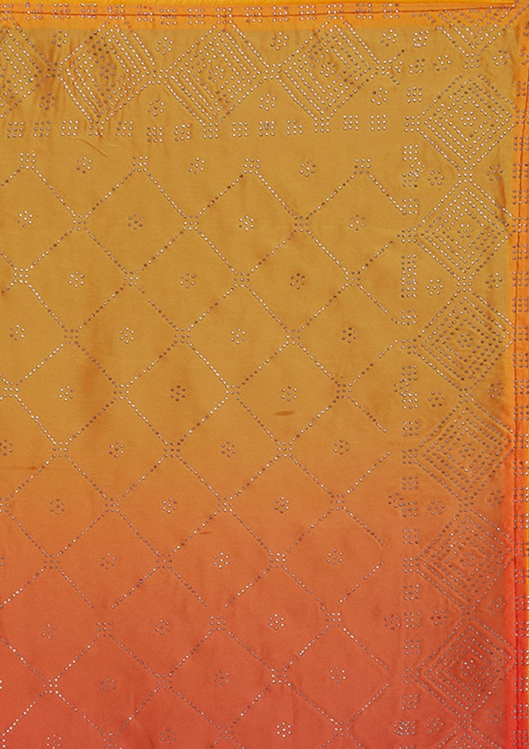 Peach Swarovski Semi Crepe Designer Saree - Koskii