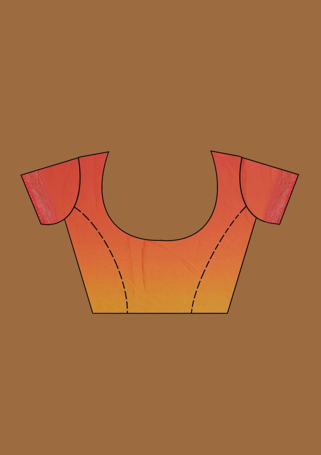 Peach Swarovski Semi Crepe Designer Saree - Koskii