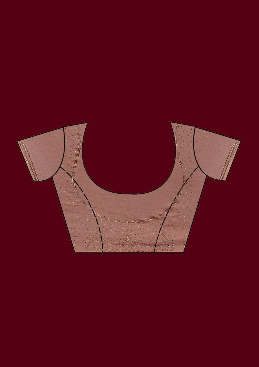 Peach Swarovski Semi Crepe Designer Saree - Koskii