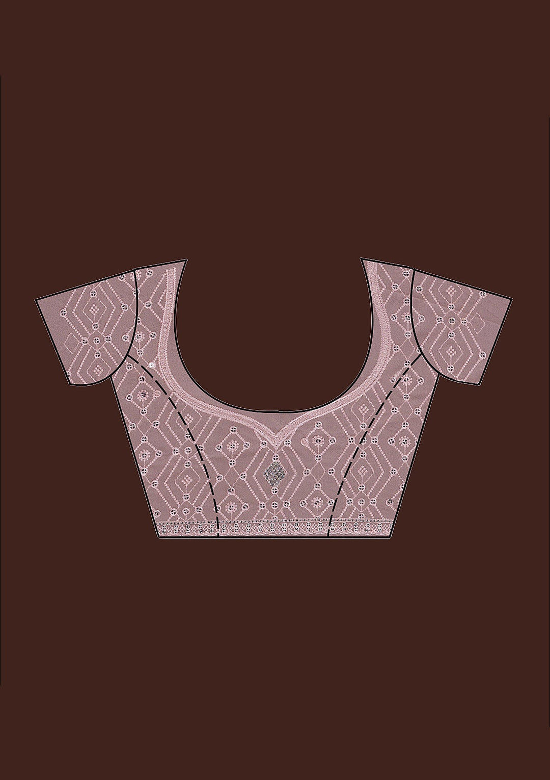 Peach Threadwork Georgette Designer Saree-Koskii