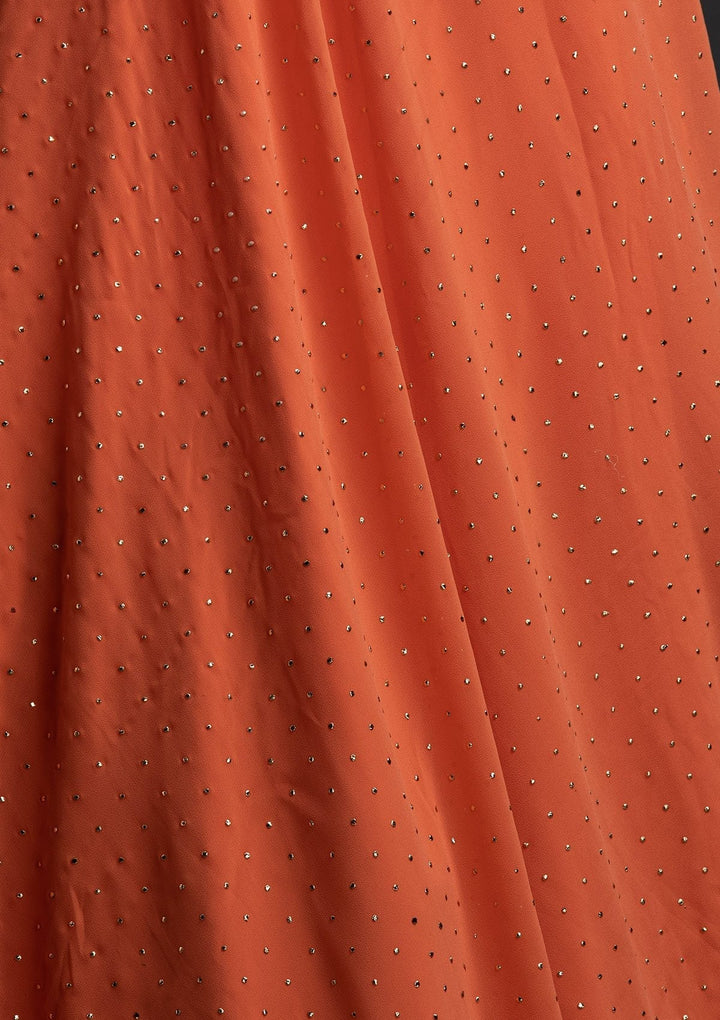 Peach Badla Georgette Designer Skirt - koskii