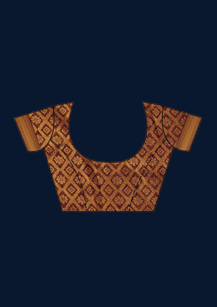 Peach Zariwork Art Silk Designer Saree - Koskii