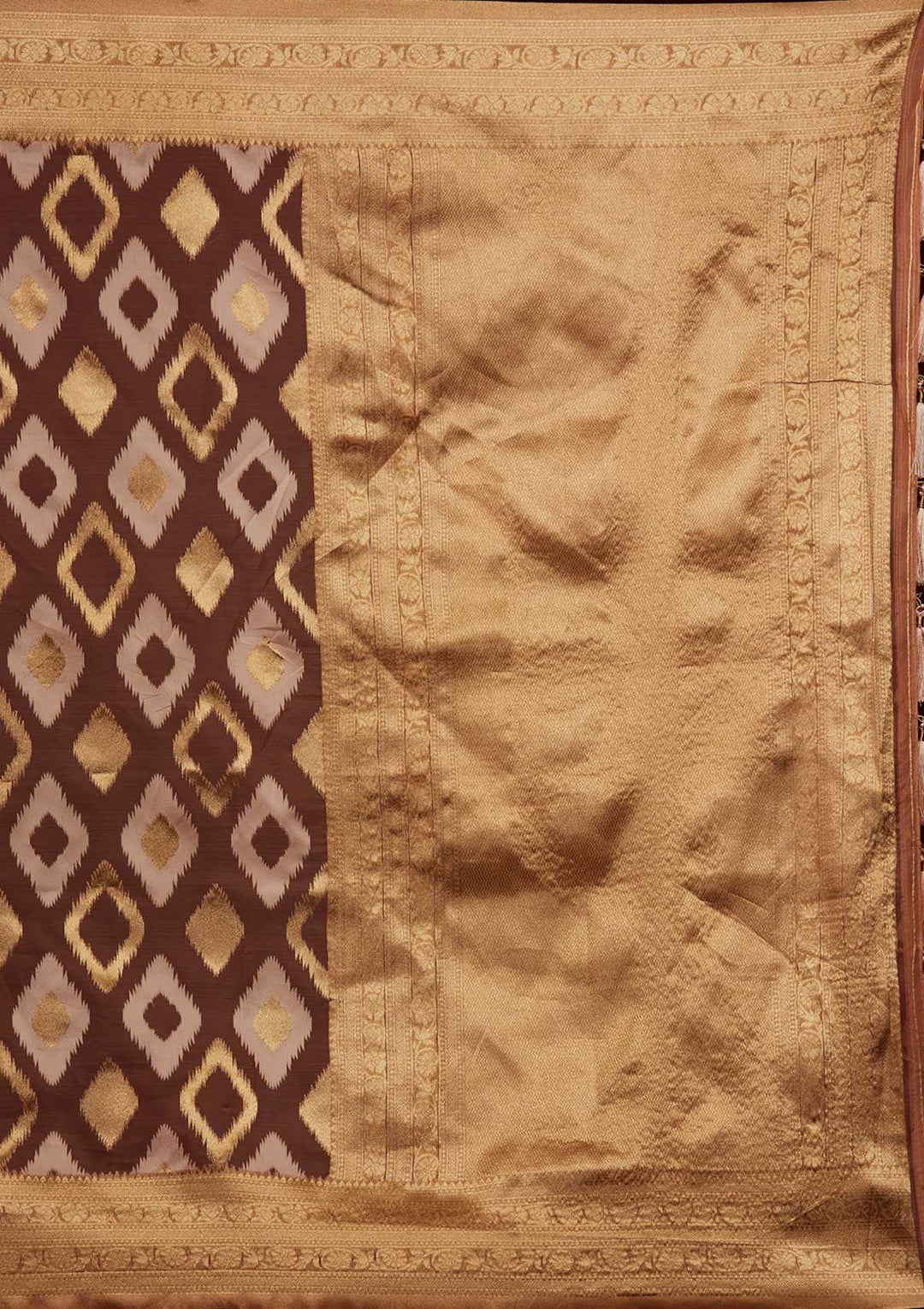 Peach Zariwork Art Silk Designer Saree - Koskii