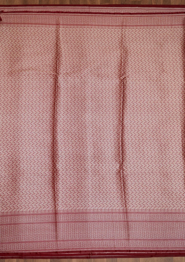 Peach Zariwork Art Silk Saree - Koskii