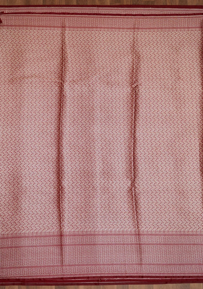 Peach Zariwork Art Silk Saree - Koskii