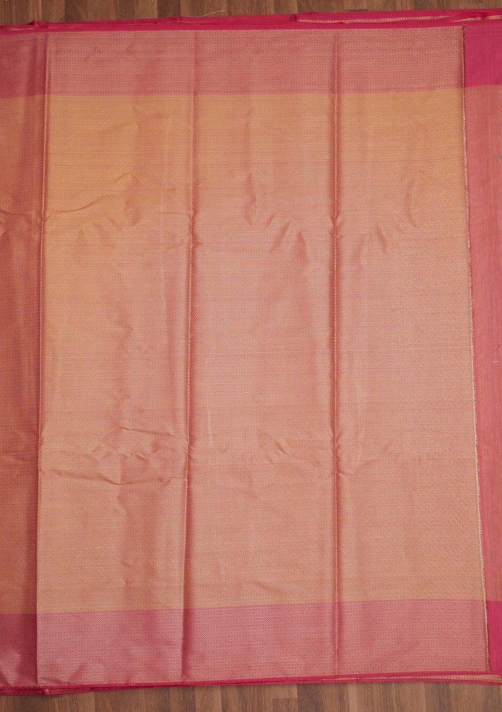 Peach Zariwork Art Silk Saree - Koskii