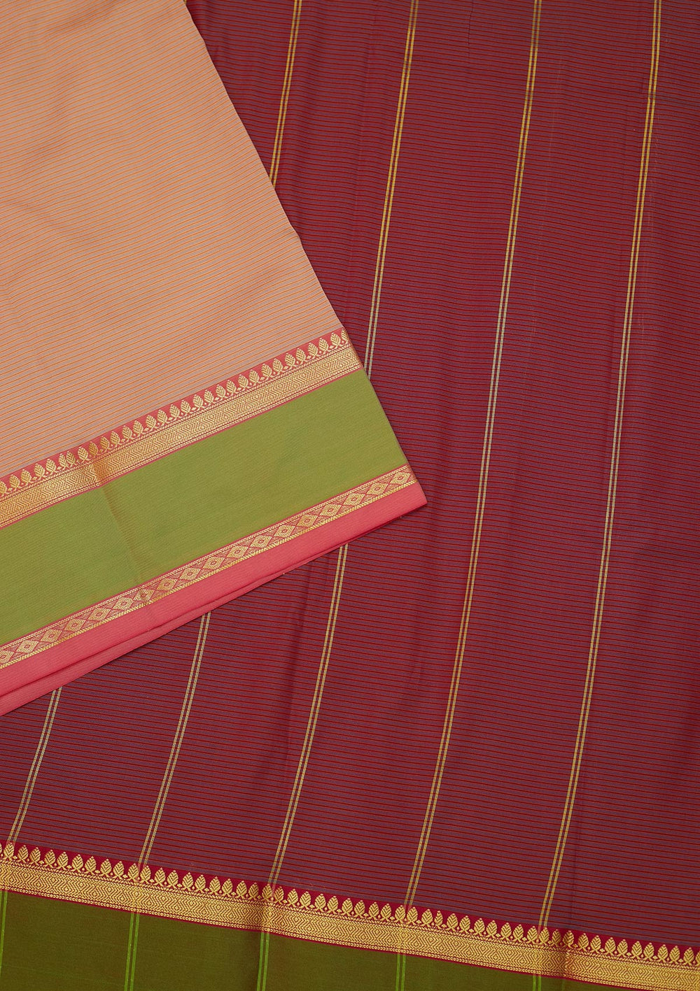 Peach Zariwork Art Silk Saree - Koskii