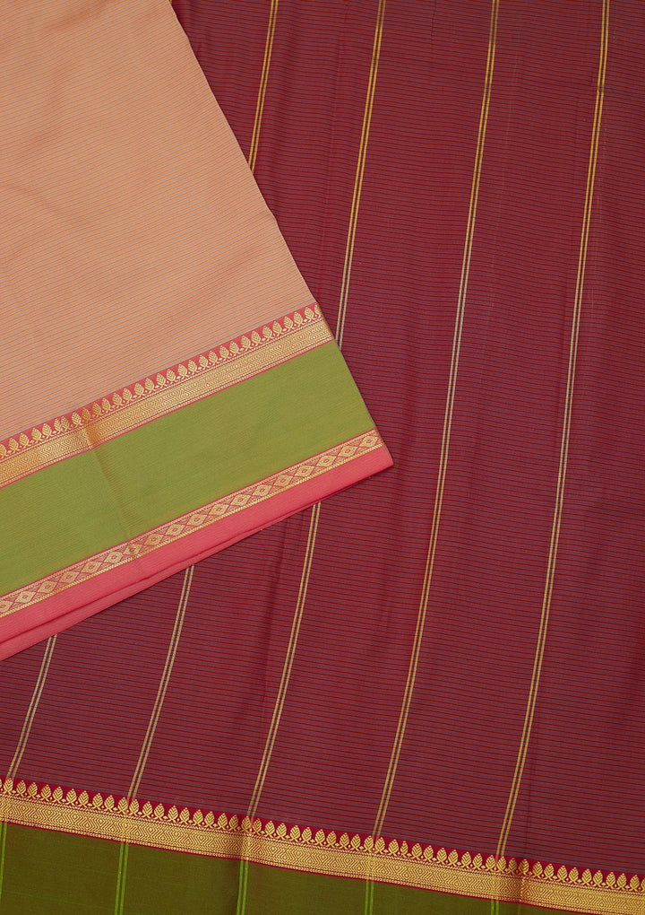 Peach Zariwork Art Silk Saree - Koskii