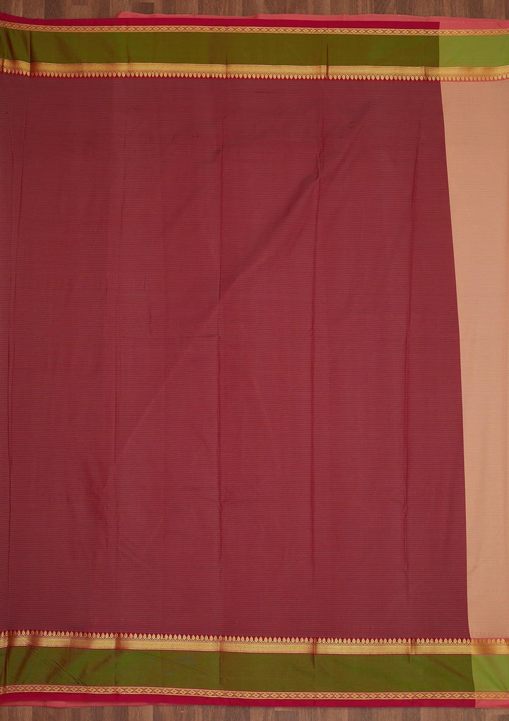 Peach Zariwork Art Silk Saree - Koskii