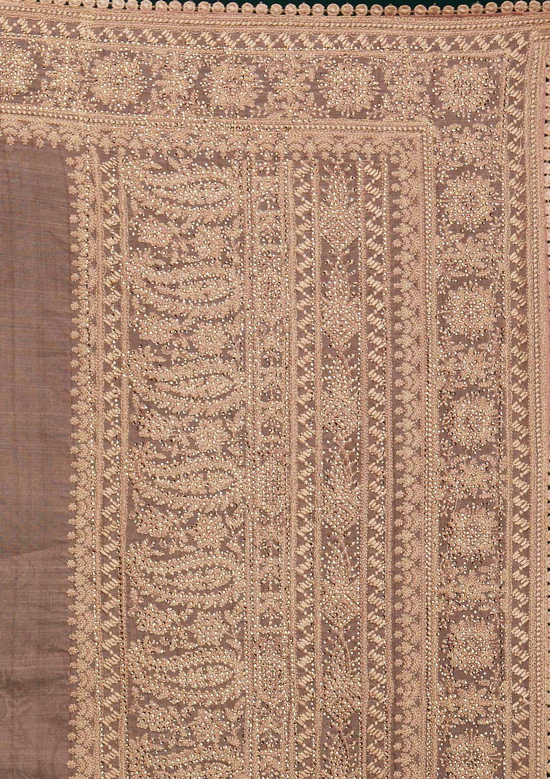 Peach Zariwork Art Silk Saree - Koskii