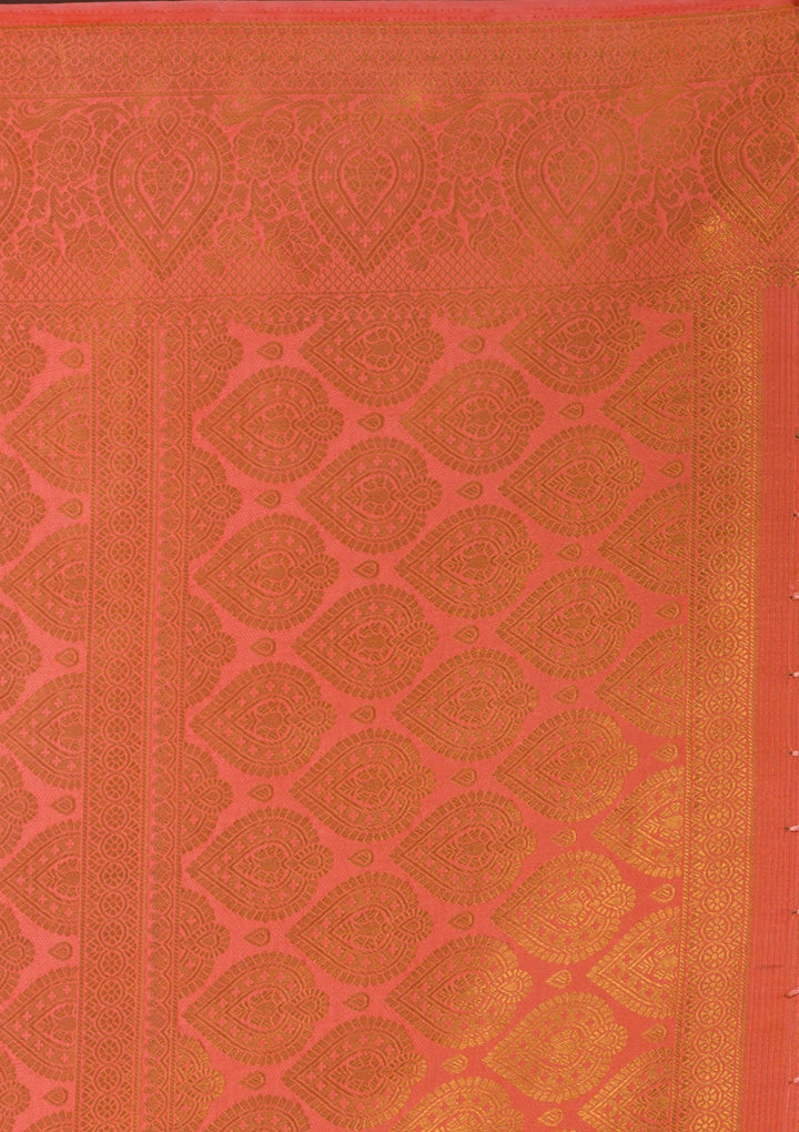 Yellow Zariwork Art Silk Unstitched Saree-Koskii