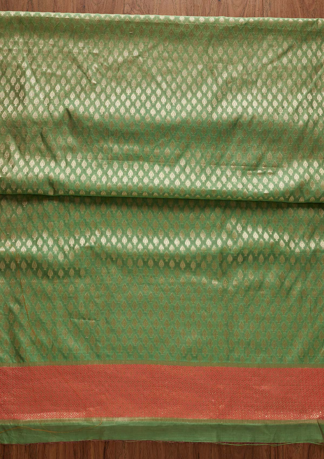 Peach Zariwork Brocade Designer Unstitched Salwar Suit - Koskii