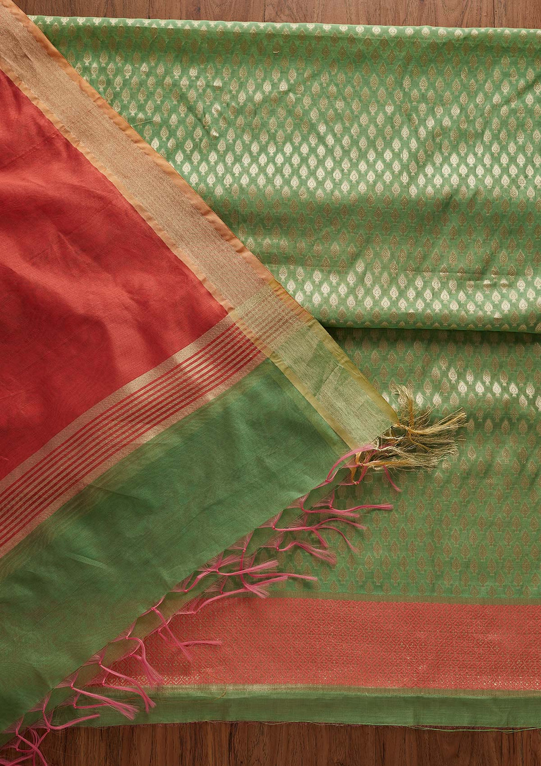 Peach Zariwork Brocade Designer Unstitched Salwar Suit - Koskii