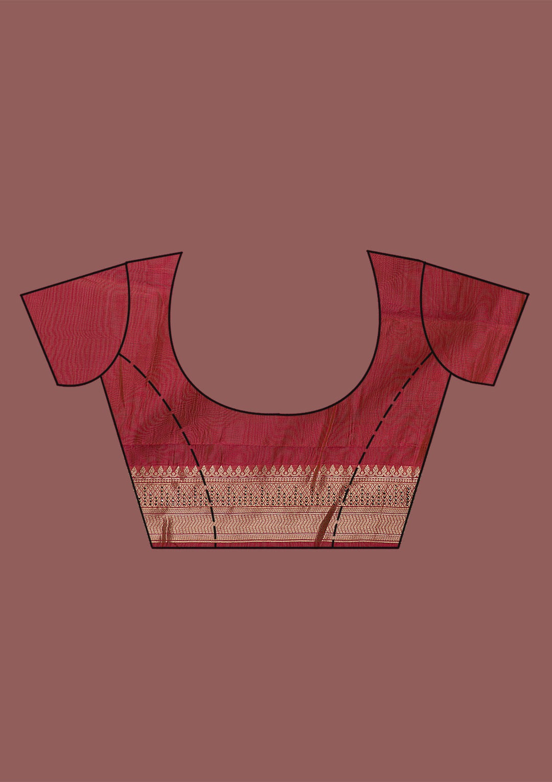 Peach Zariwork Brocade Saree-Koskii