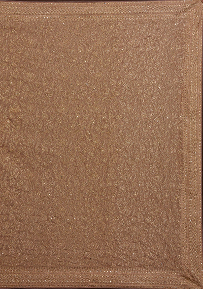 Peach Zariwork Georgette Saree-Koskii