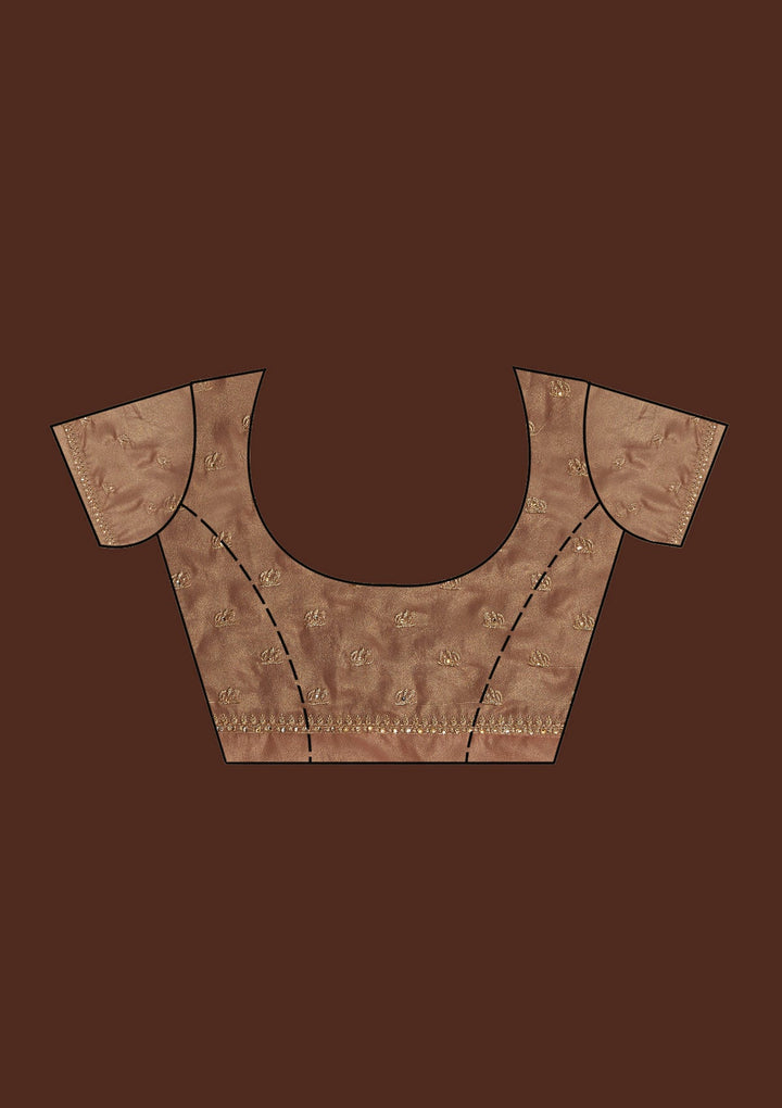 Peach Zariwork Georgette Saree-Koskii