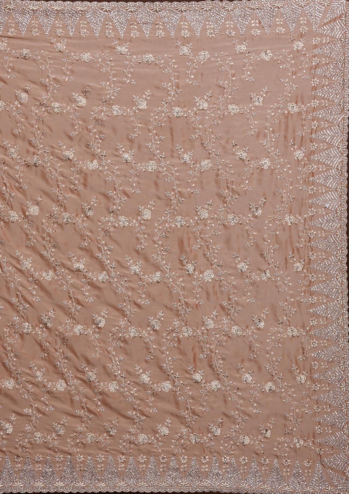 Peach Zariwork Georgette Saree-Koskii