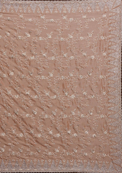 Peach Zariwork Georgette Saree-Koskii