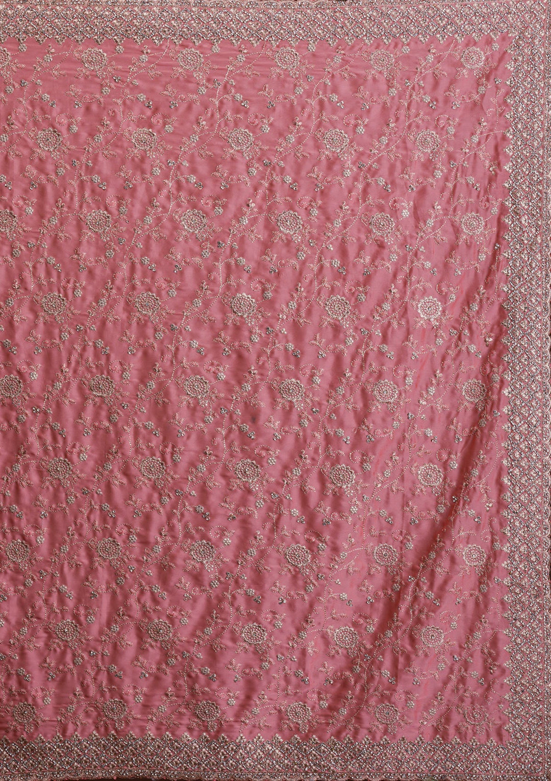 Peach Zariwork Georgette Saree-Koskii