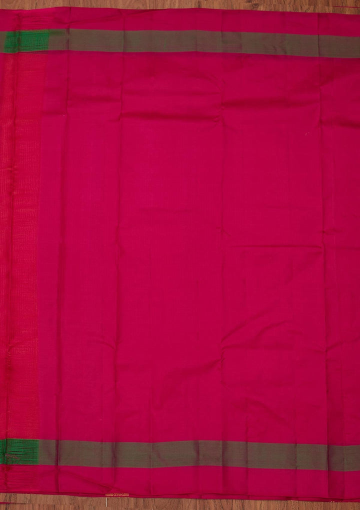 Peach Zariwork Pure Silk Designer Unstitched Saree - Koskii