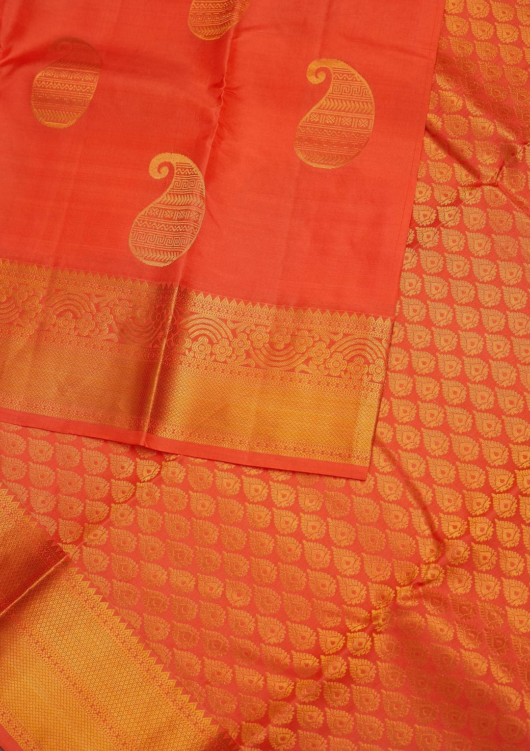 Peach Zariwork Pure Silk Designer Saree - Koskii