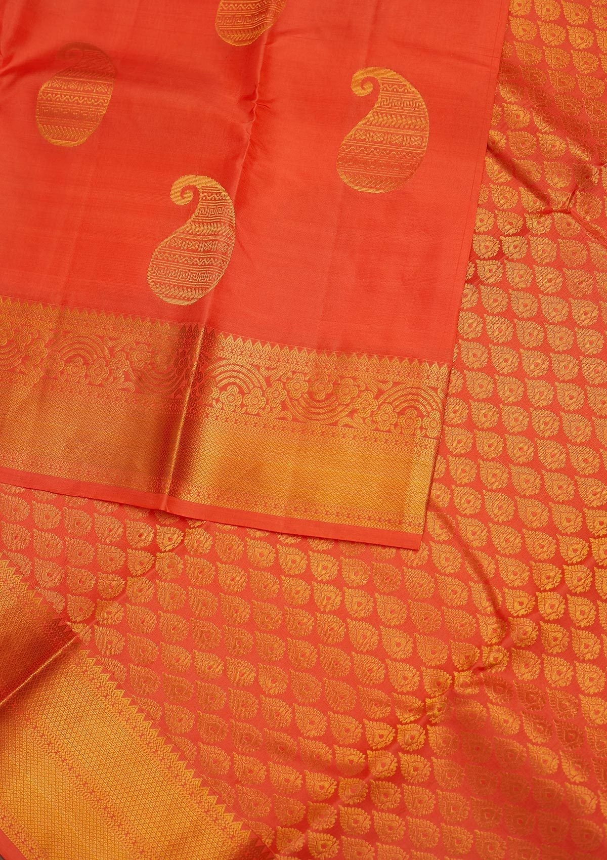 Peach Zariwork Pure Silk Designer Saree - Koskii