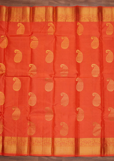 Peach Zariwork Pure Silk Designer Saree - Koskii