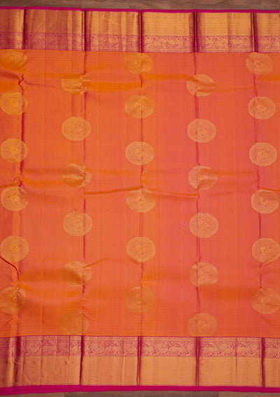 Peach Zariwork Pure Silk Designer Saree - Koskii