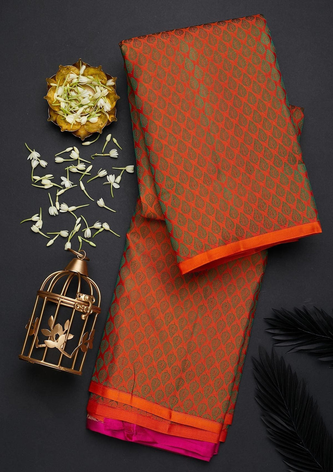 Peach Zariwork Pure Silk Designer Saree - Koskii