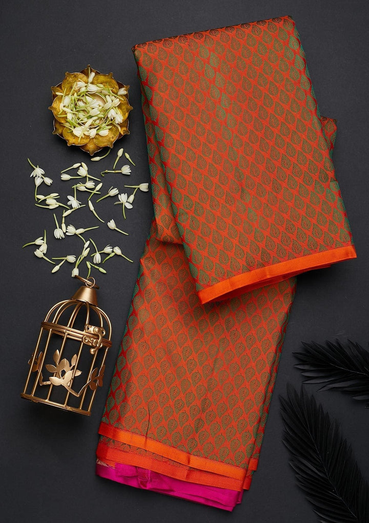 Peach Zariwork Pure Silk Designer Saree - Koskii