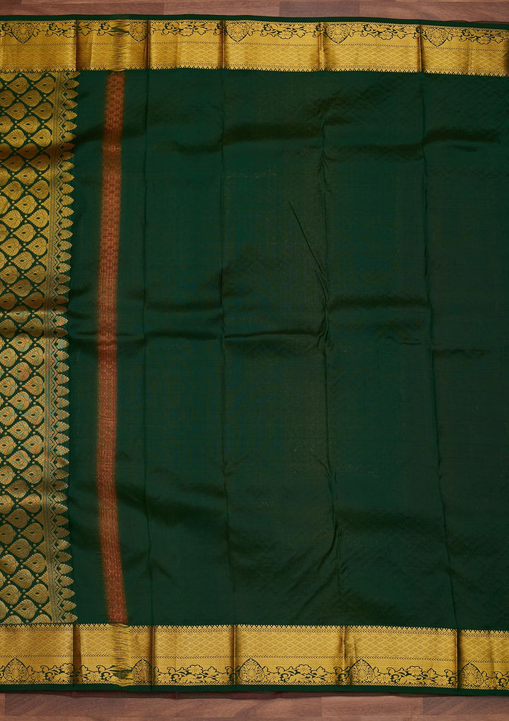 Peach Zariwork Pure Silk Designer Saree - Koskii