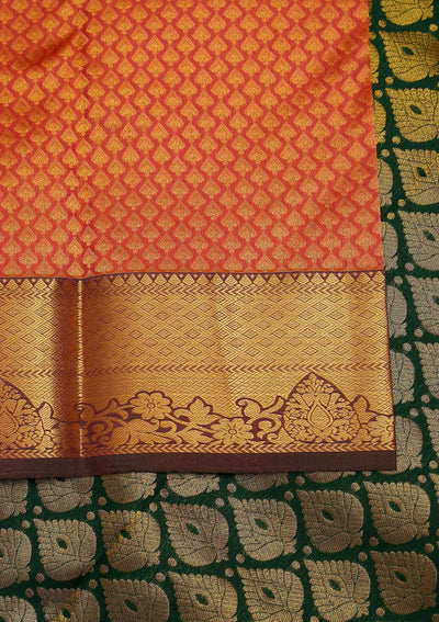 Peach Zariwork Pure Silk Designer Saree - Koskii