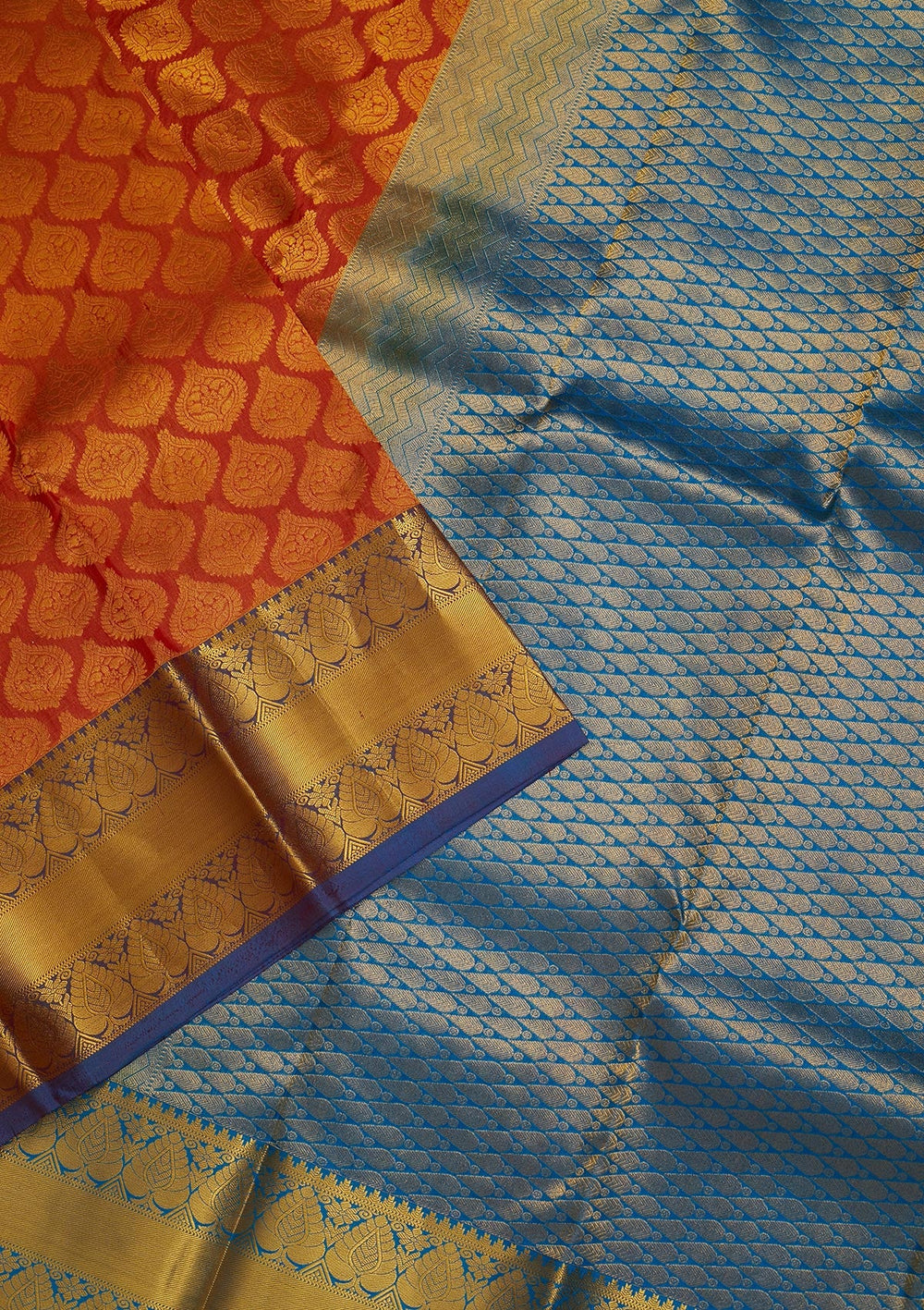 Peach Zariwork Pure Silk Saree-Koskii