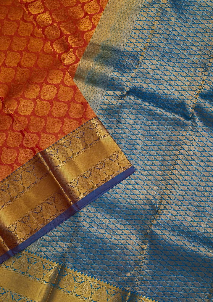 Peach Zariwork Pure Silk Saree-Koskii