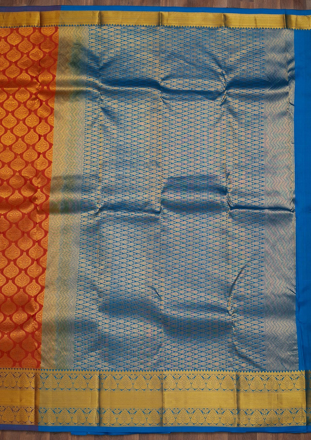 Peach Zariwork Pure Silk Saree-Koskii