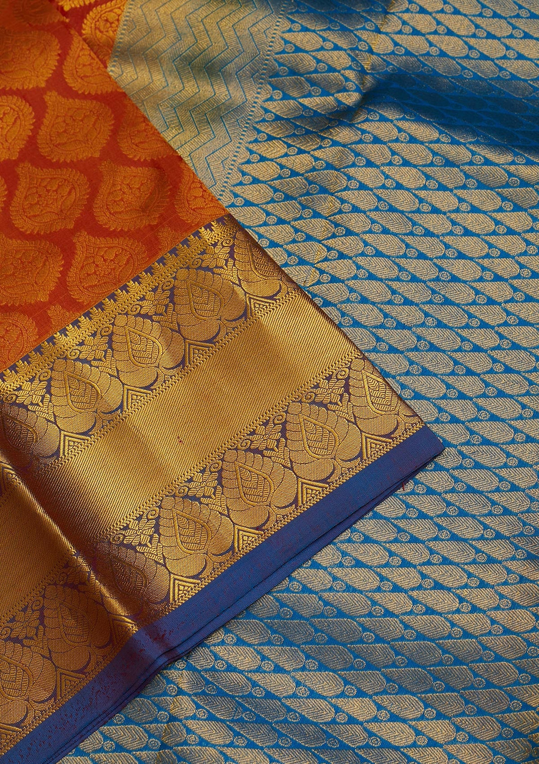 Peach Zariwork Pure Silk Saree-Koskii