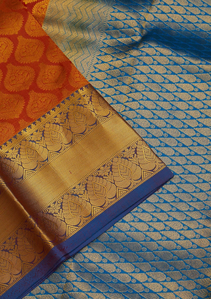 Peach Zariwork Pure Silk Saree-Koskii