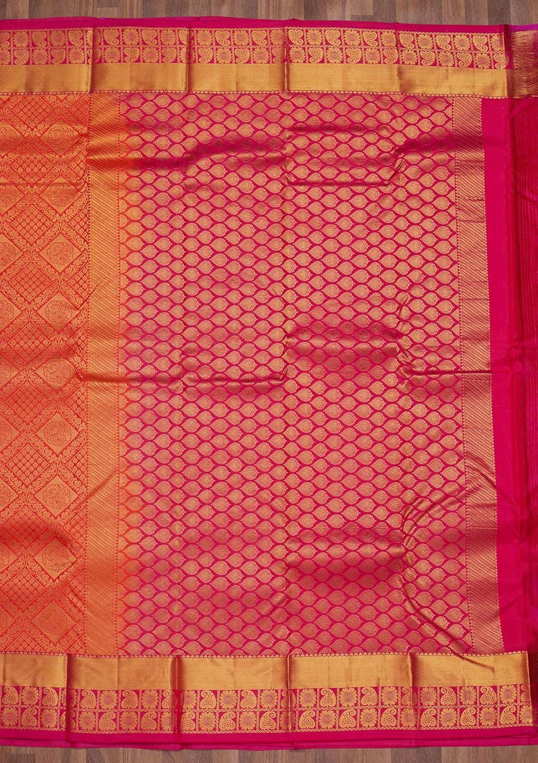 Peach Zariwork Pure Silk Saree-Koskii