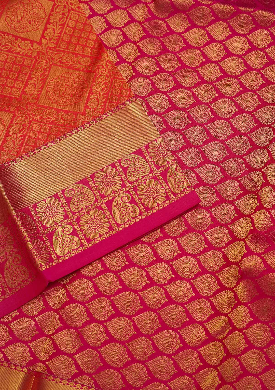 Peach Zariwork Pure Silk Saree-Koskii