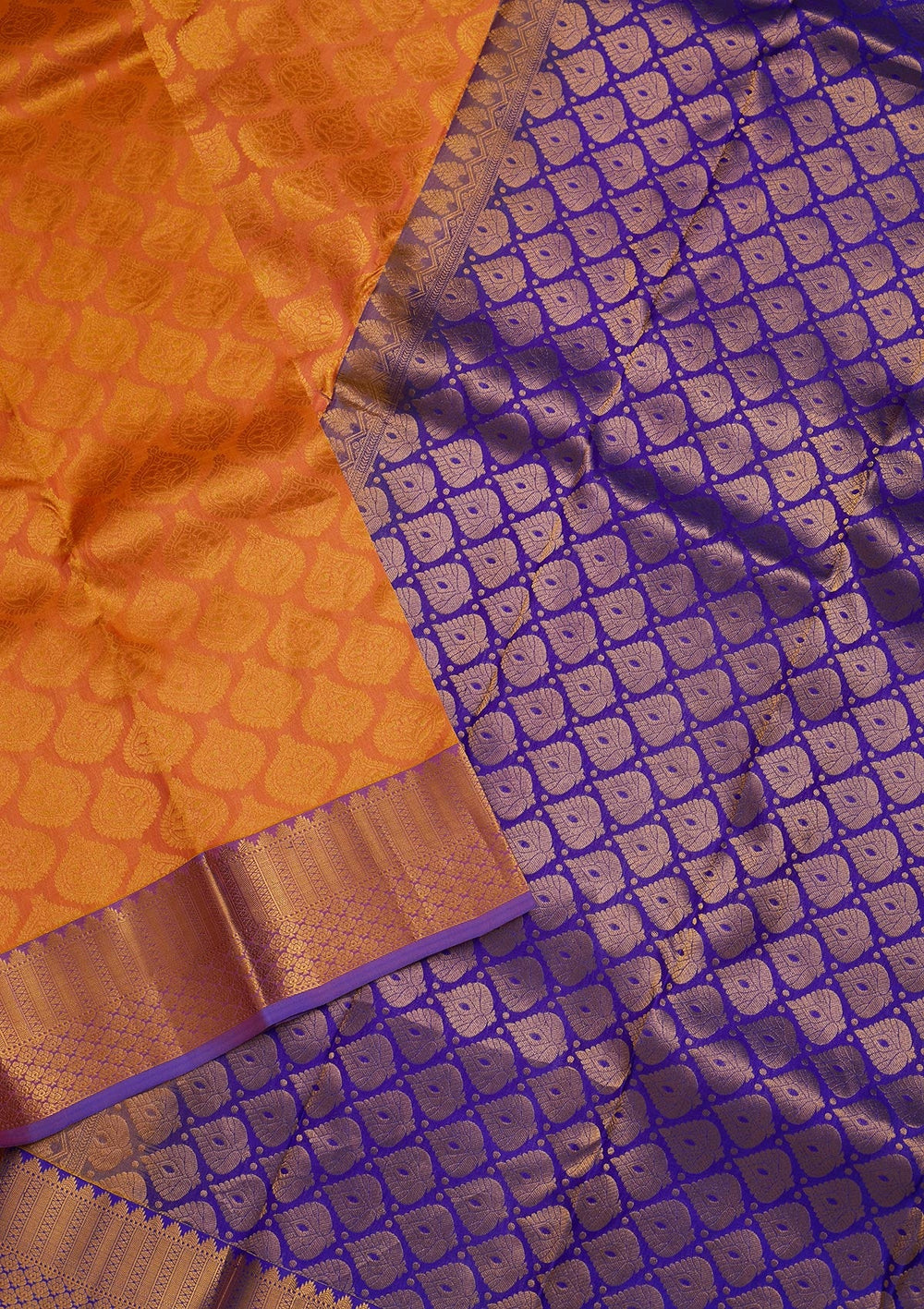 Peach Zariwork Pure Silk Saree-Koskii