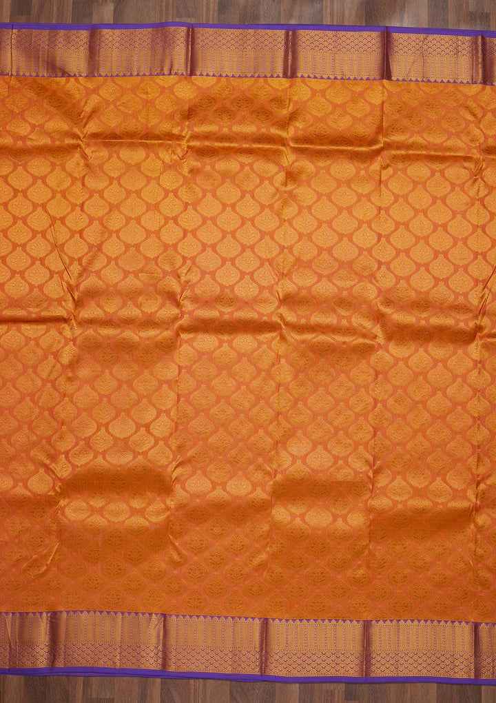 Peach Zariwork Pure Silk Saree-Koskii