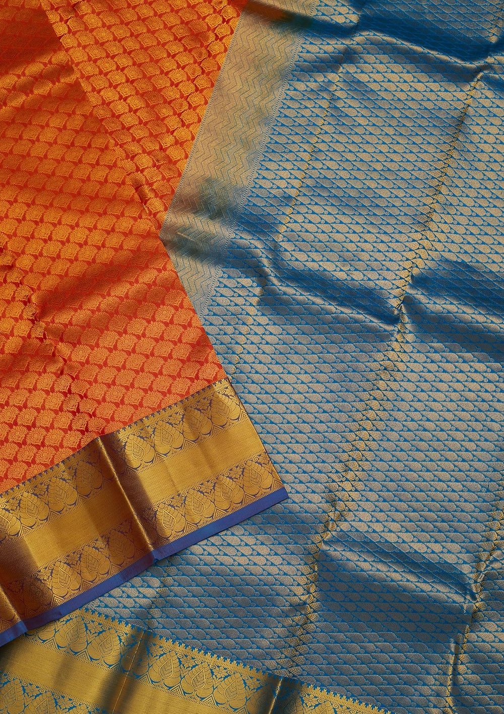 Peach Zariwork Pure Silk Saree-Koskii