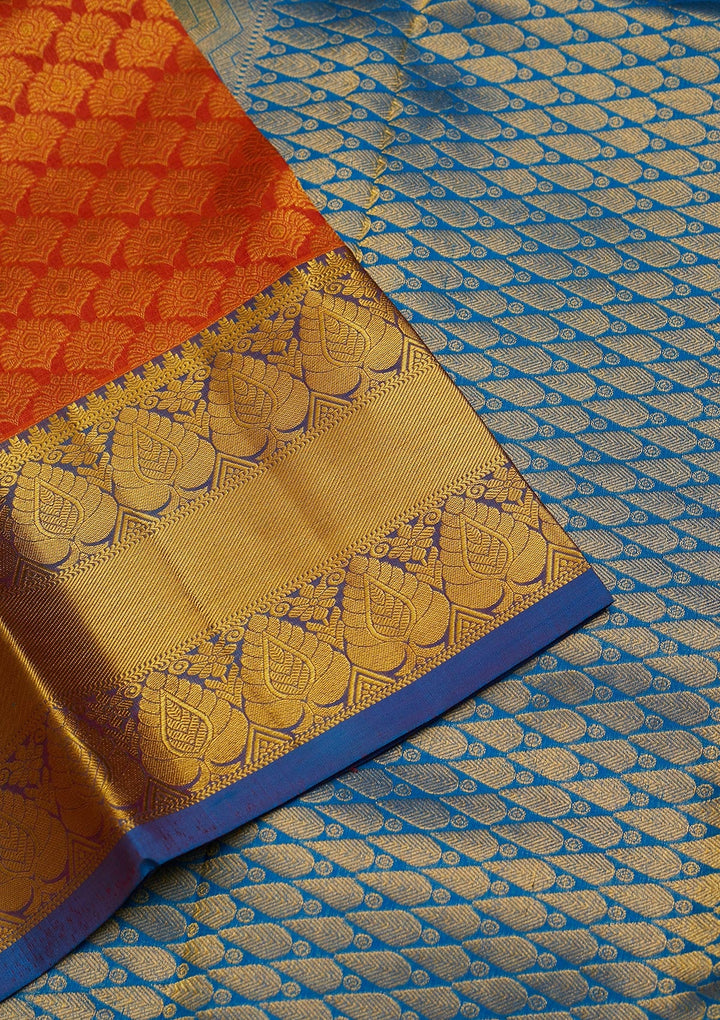 Peach Zariwork Pure Silk Saree-Koskii