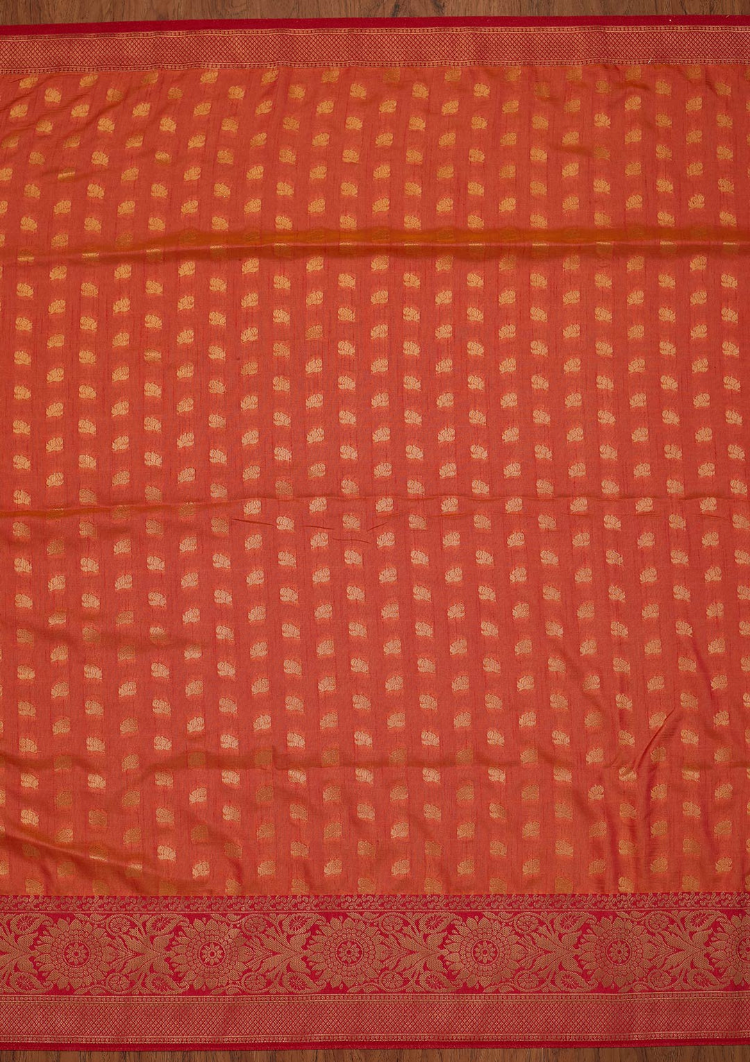 Peach Zariwork Raw Silk Designer Saree - koskii