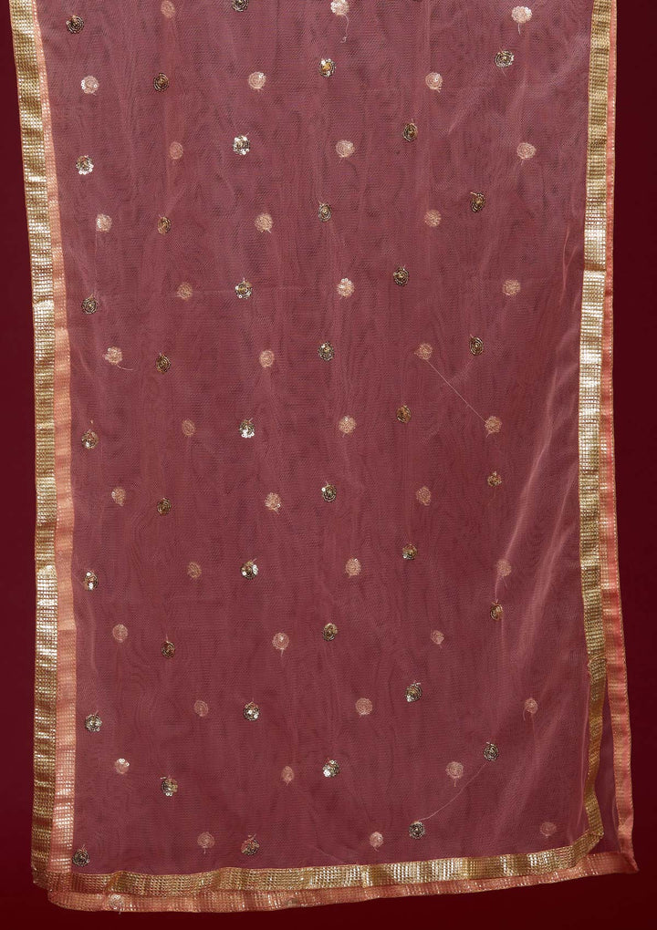 Peach Zariwork Shimmer Designer Salwar Suit - Koskii