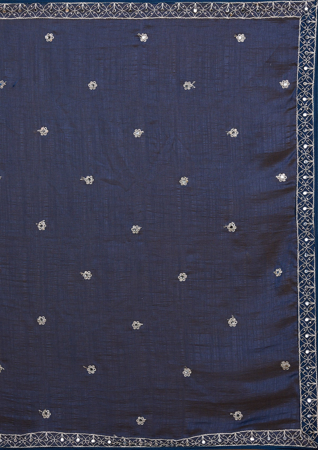 Peacock Blue Silver Zariwork Raw Silk Designer Salwar Suit-Koskii