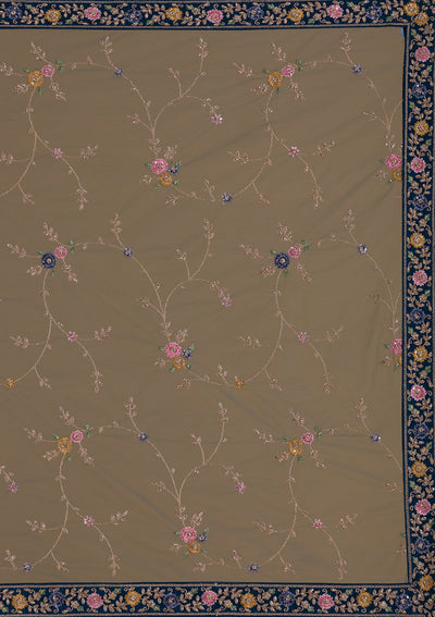 Peacock Blue Stonework Net Designer Lehenga-Koskii