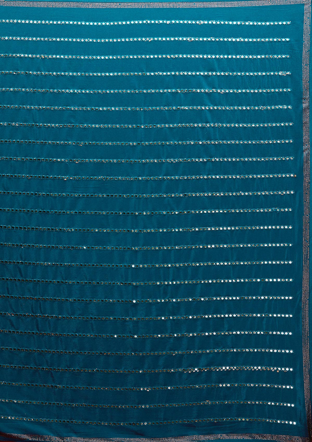 Peacock Blue Swarovski Georgette Saree - Koskii
